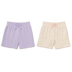 Lot Of 2 Wonder Nation Elastic Waist Relaxed Fit Fleece Shorts Size L 10/12